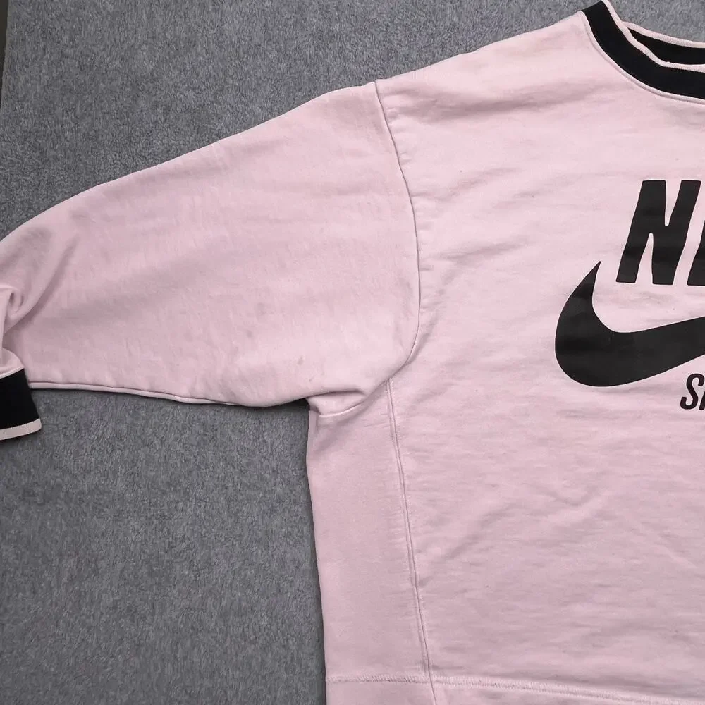 nike sportswear archive sweatshirt pink cropped swoosh large‎